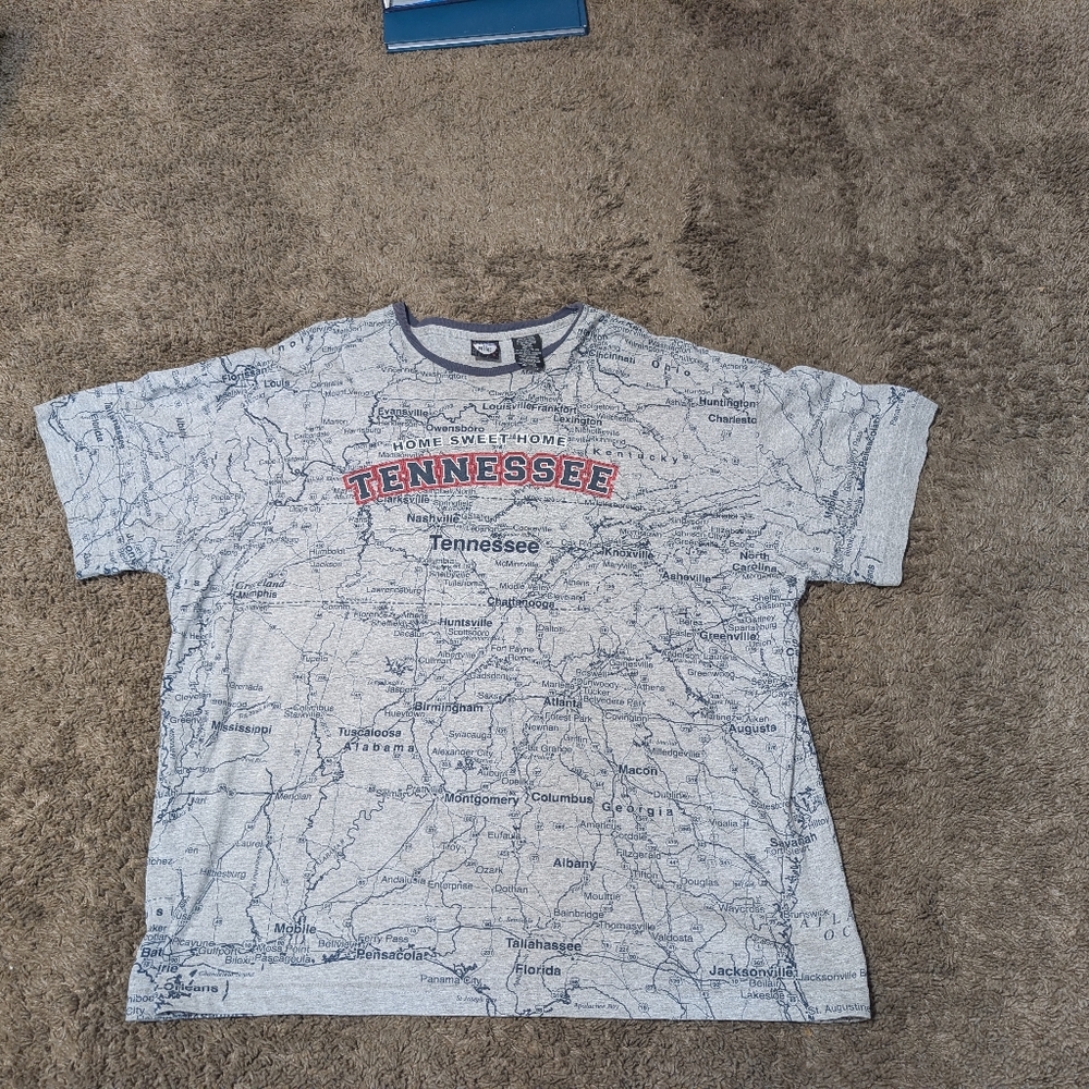 Vintage Tennessee All Over Print Map Shirt Men's XXL State Of Mine